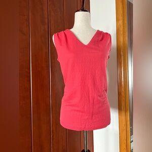 Coral Pink Foxcroft NYC Sm sleeveless button back blouse